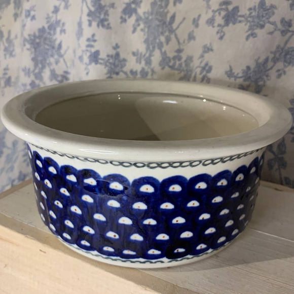 Boleslawiec Hand-Made in Poland Cobalt Blue Stoneware Pottery Baking Dish - Picture 2 of 6